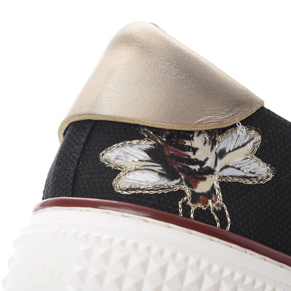 Valentino Garavani Canvas Embroidered Womens Low Sneakers 39 Black Multicolor 9 of 10