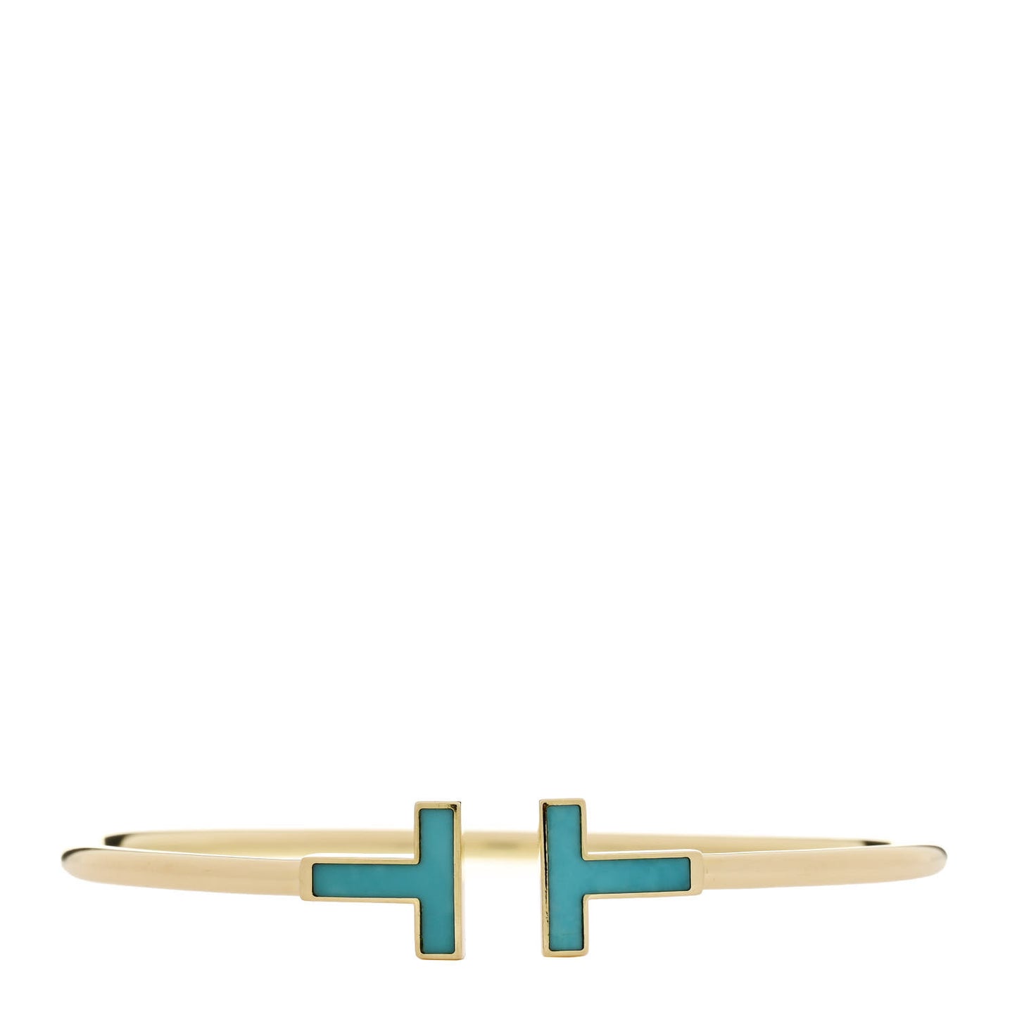 18K Yellow Gold Turquoise T Wire Bracelet
