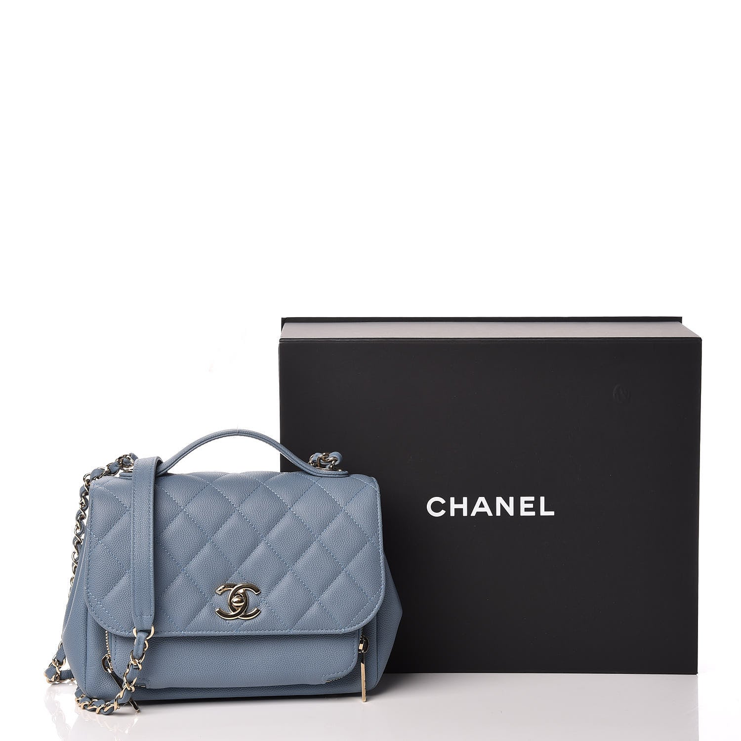 Chanel Caviar Quilted Medium Business Affinity Flap Blue 10 of 10