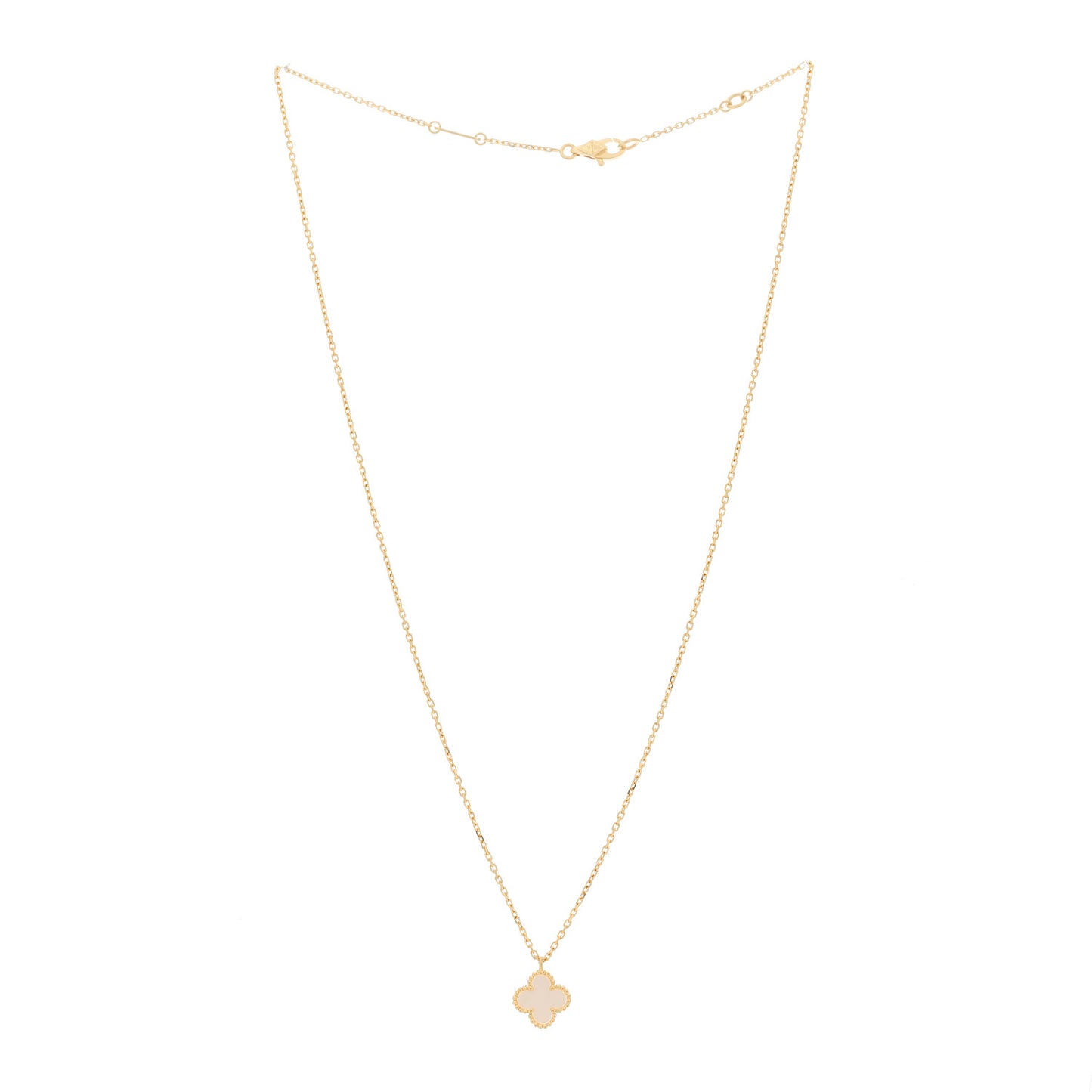 18K Yellow Gold Mother of Pearl Sweet Alhambra Pendant Necklace