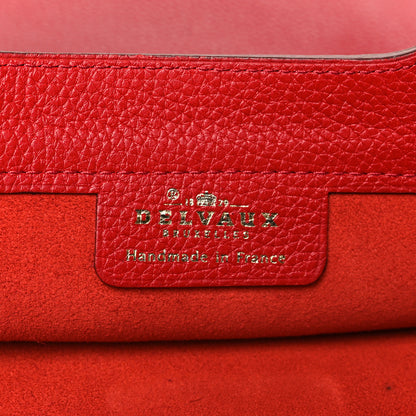 Delvaux Grained Calfskin PM Ancre Clutch Rouge 7 of 8