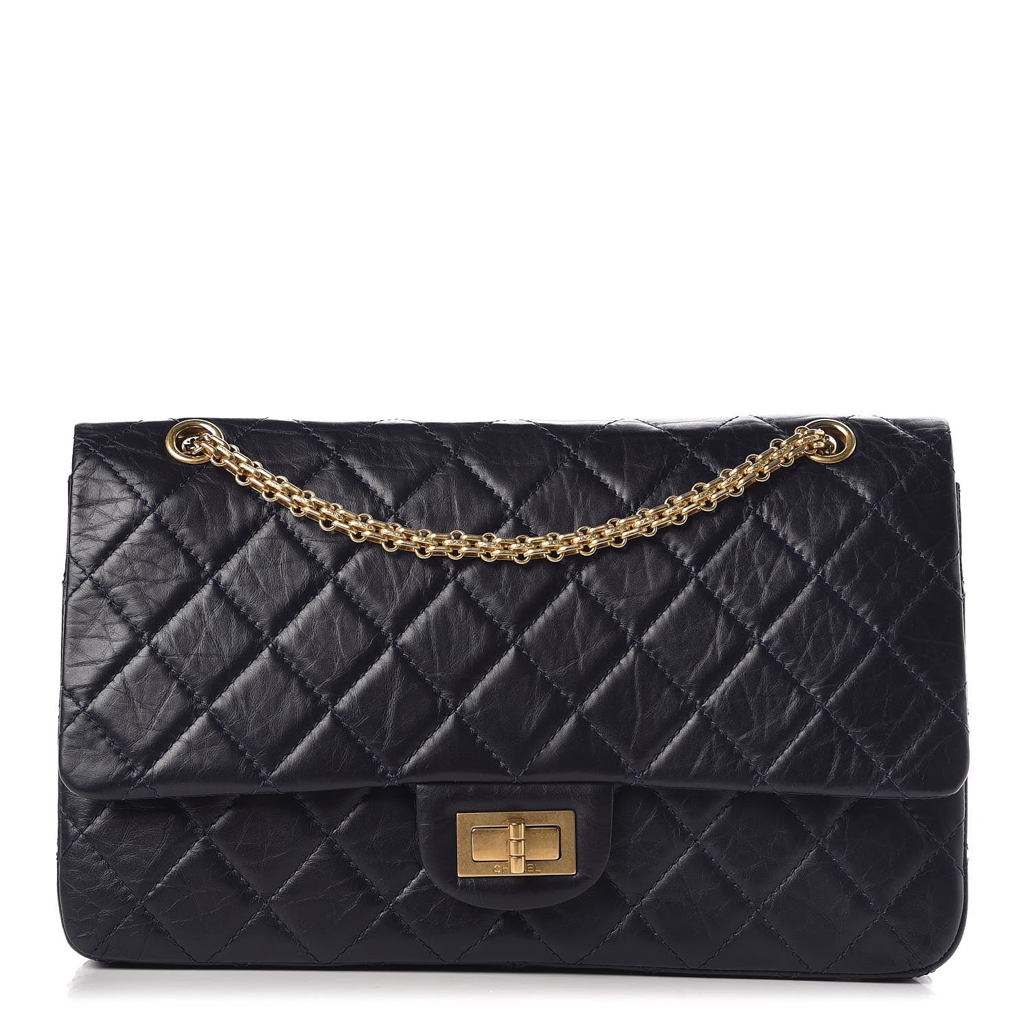 Chanel Aged Calfskin Quilted 2.55 Reissue 227 Flap Dark Blue 1 of 11