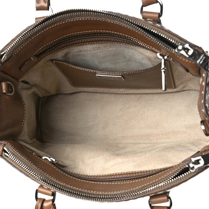 Prada City Calf Mini Hand Stitched Galleria Double Zip Tote Caramel 5 of 8