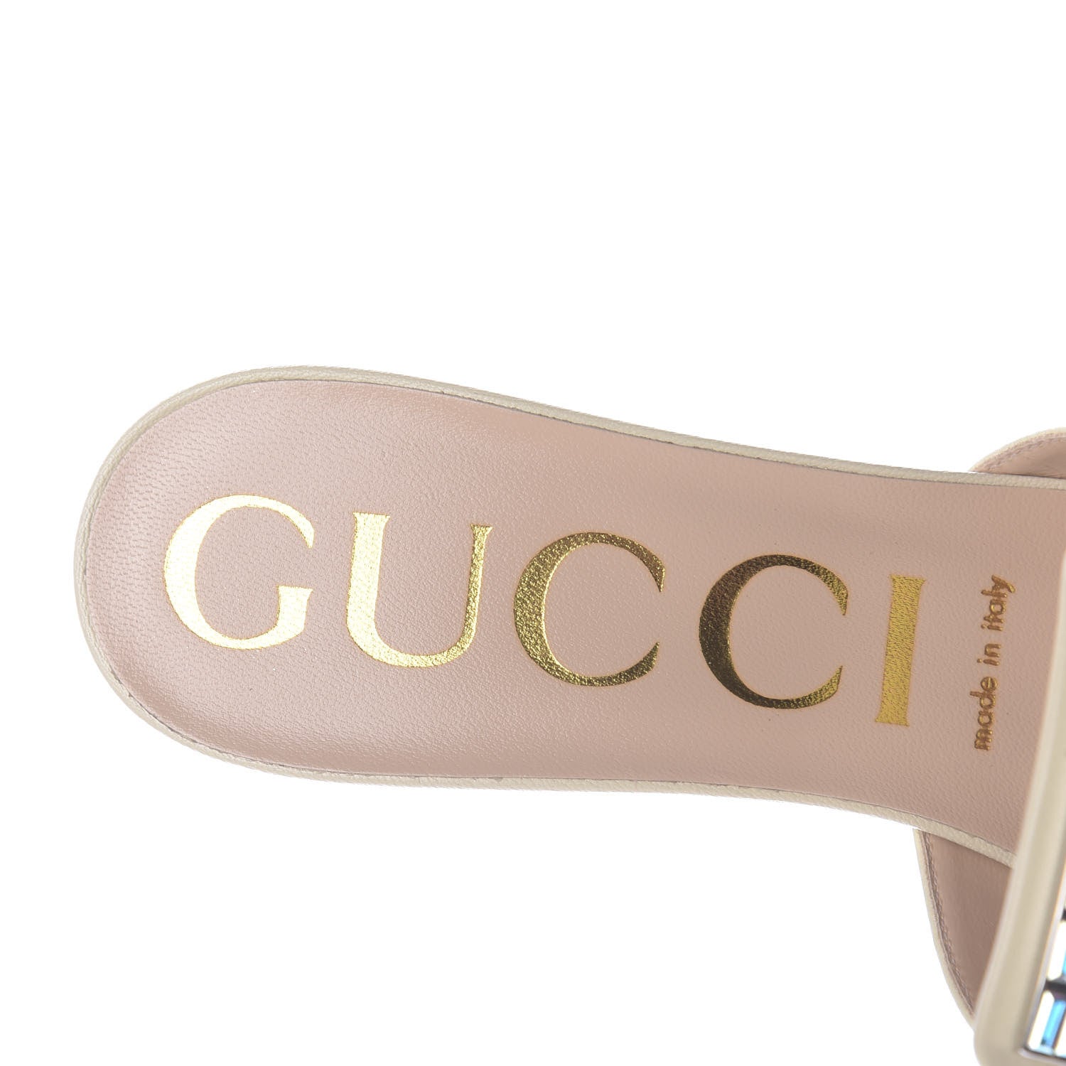 Gucci Malaga Kid Crystal Square G Madelyn Mules 39 Vintage White 6 of 9