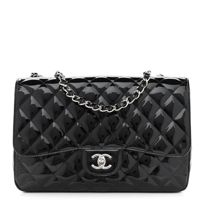 Chanel Patent Quilted Jumbo Double Flap Black 1 of 11