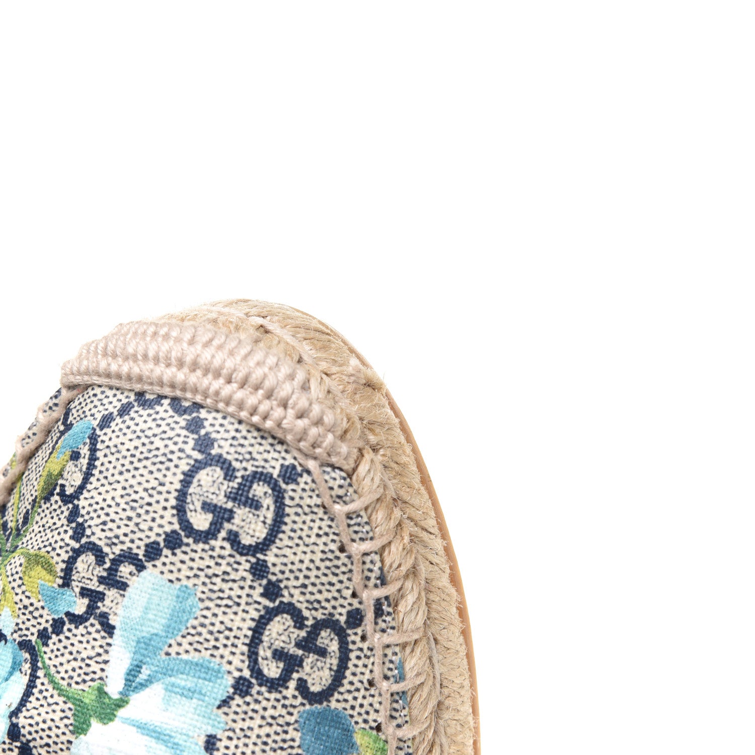 Gucci GG Supreme Monogram Blooms Espadrilles 39 Beige Blue Navy Hibiscus Red 11 of 12