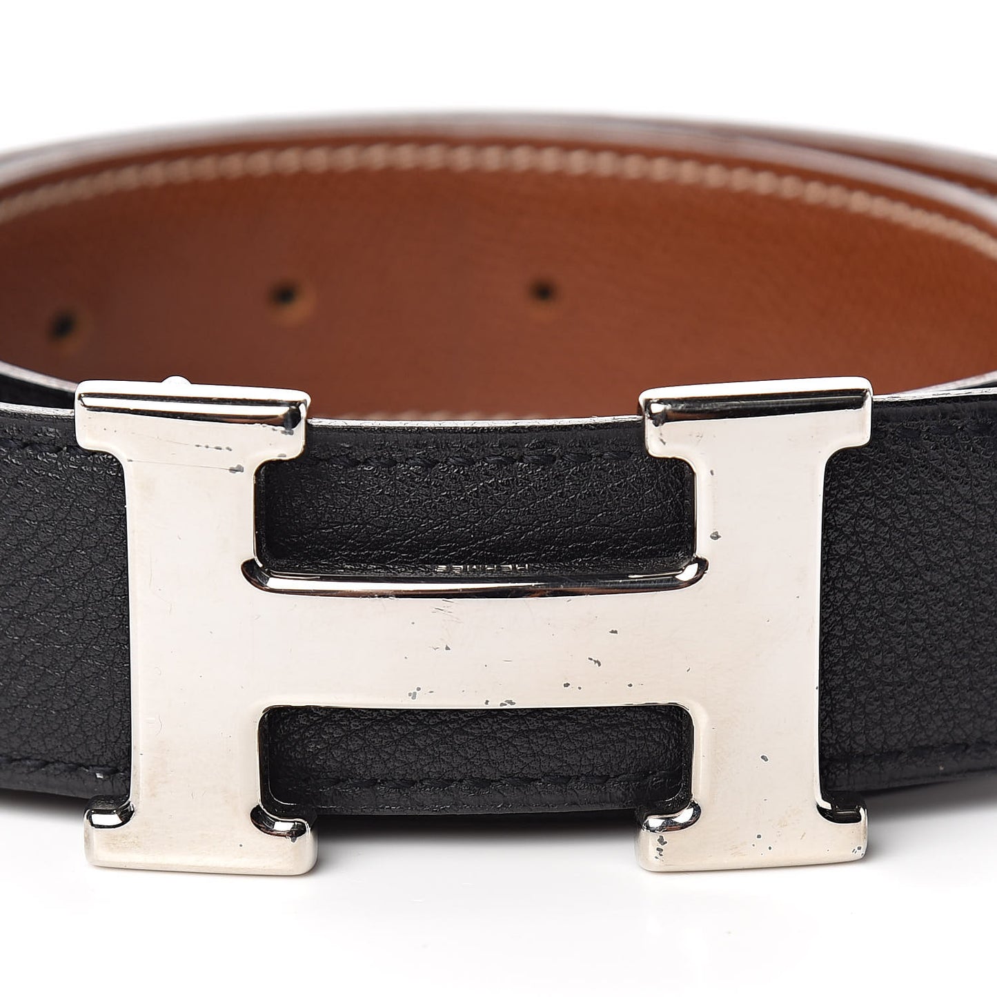 Togo Courchevel 32mm H Belt 90 Black Gold