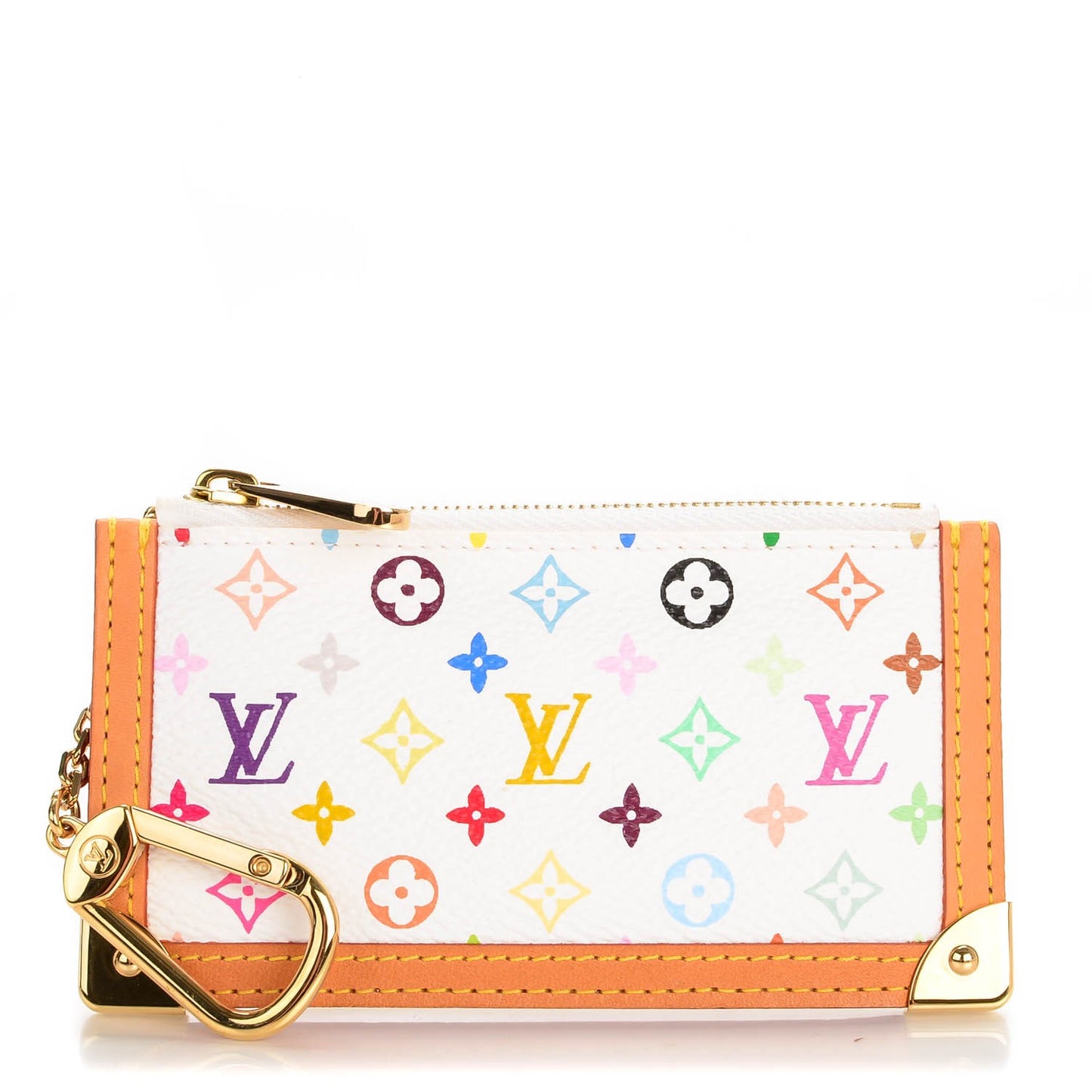 Monogram Multicolor Key Pouch White