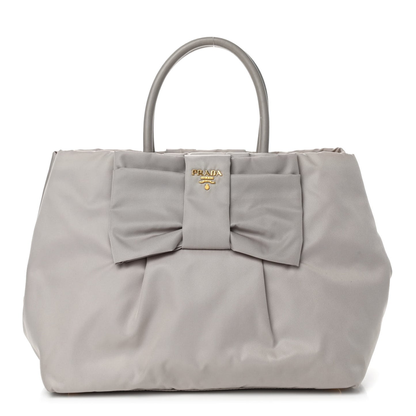 Nylon Tessuto Fiocco Bow Tote Grey