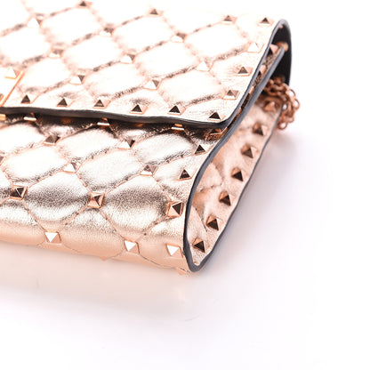 Valentino Garavani Metallic Lambskin Rockstud Spike Wallet on Chain Rame 7 of 7