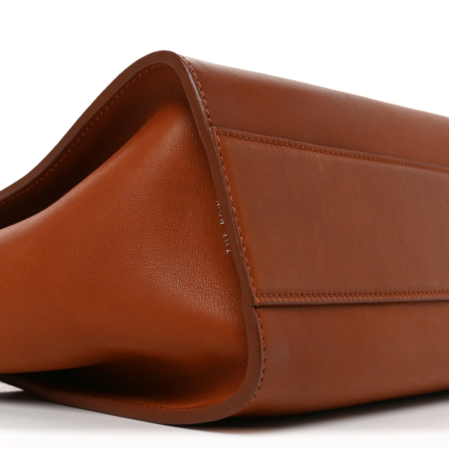 Polished Saddle Calfskin Marlo 12 Tote Bag Acero
