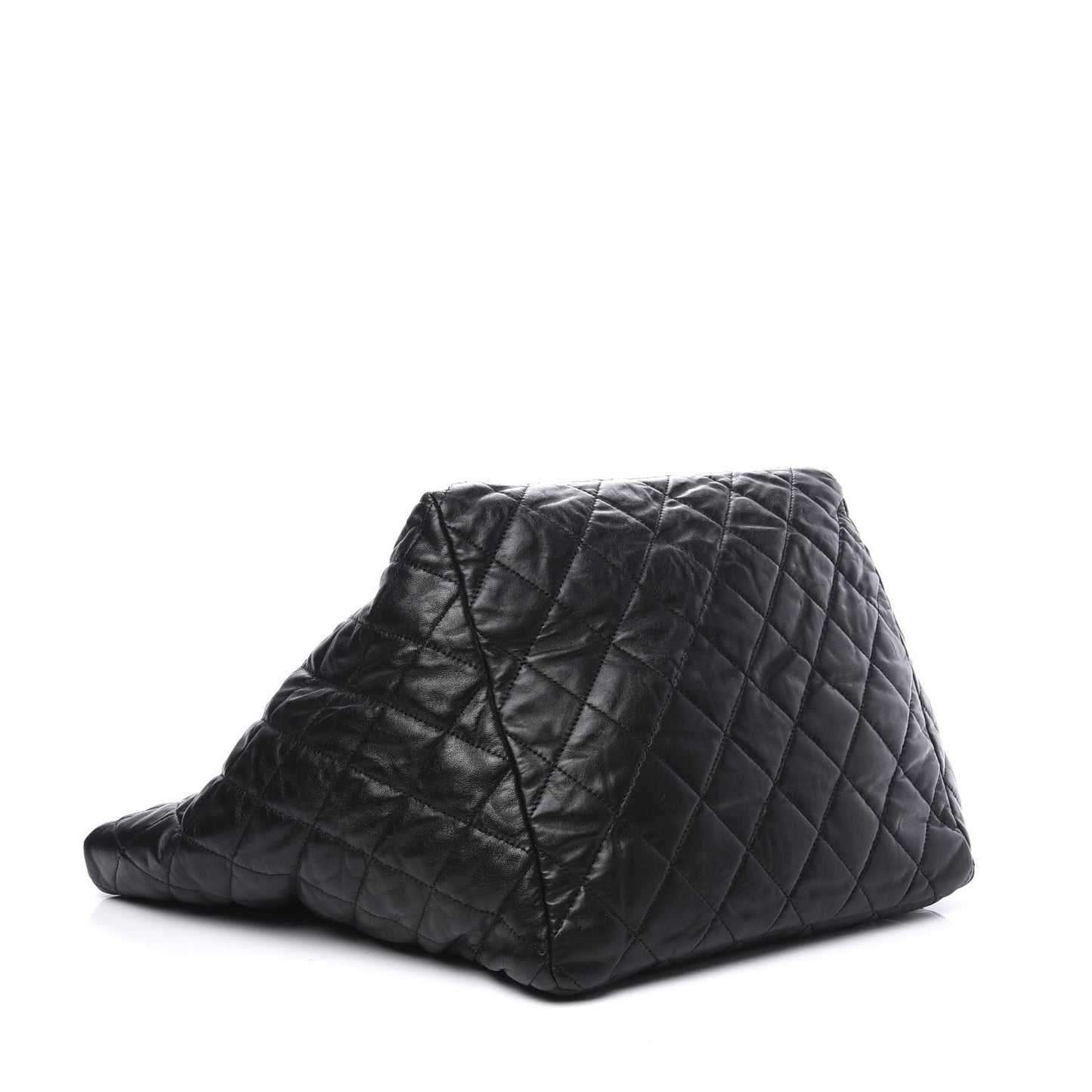 Lambskin Quilted Large Week End on Mars Tote Black