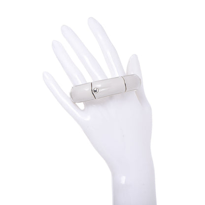 John Hardy Sterling Silver Enamel Bamboo Cuff M White 2 of 4