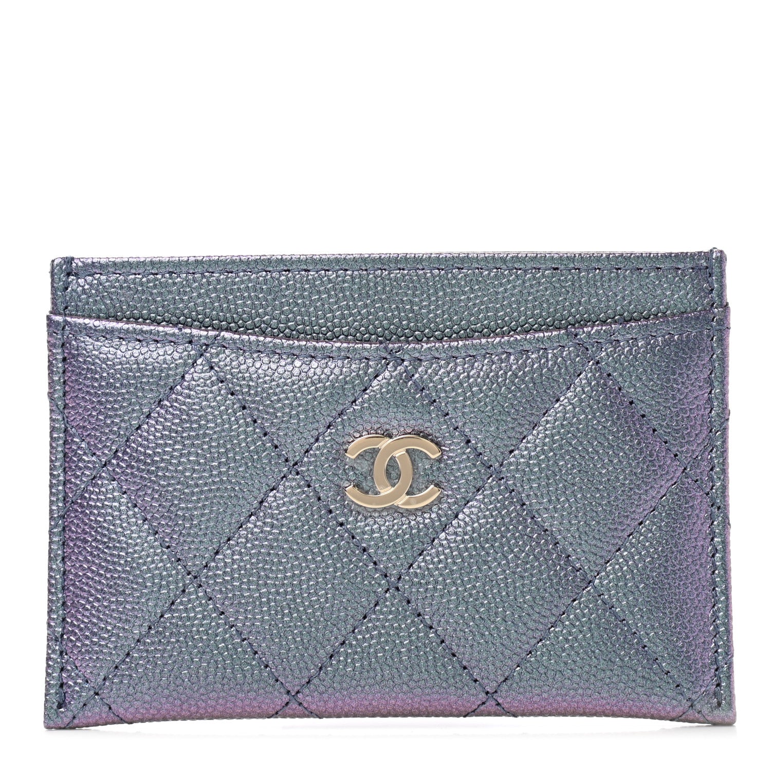 Chanel Iridescent Caviar Quilted Card Holder Dark Blue 1 of 9