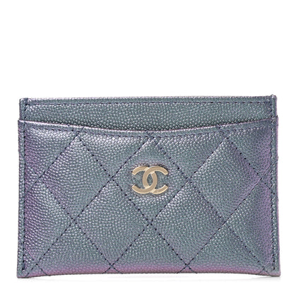Chanel Iridescent Caviar Quilted Card Holder Dark Blue 1 of 9