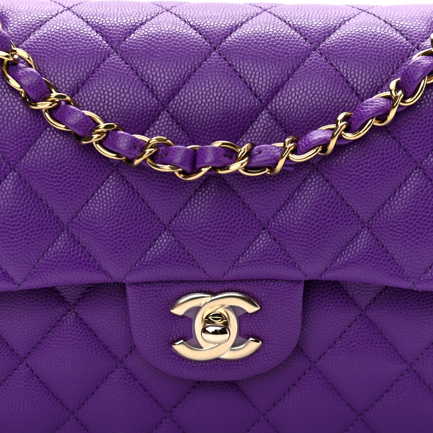 Chanel Caviar Quilted Small Double Flap Dark Purple 8 of 12