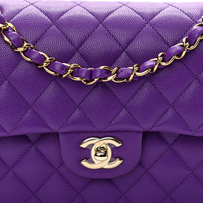 Chanel Caviar Quilted Small Double Flap Dark Purple 8 of 12