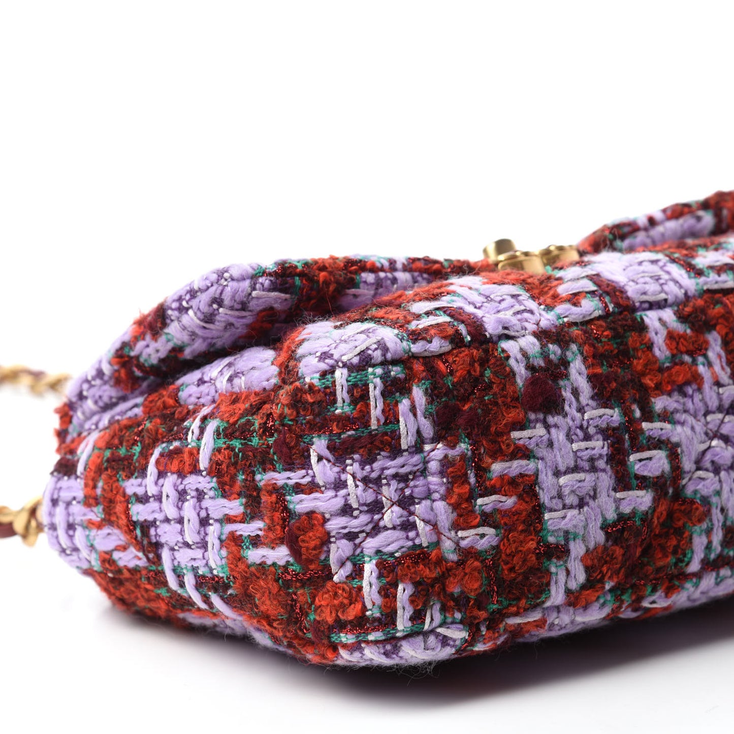 Tweed Quilted Medium Chanel 19 Flap Red Purple Green