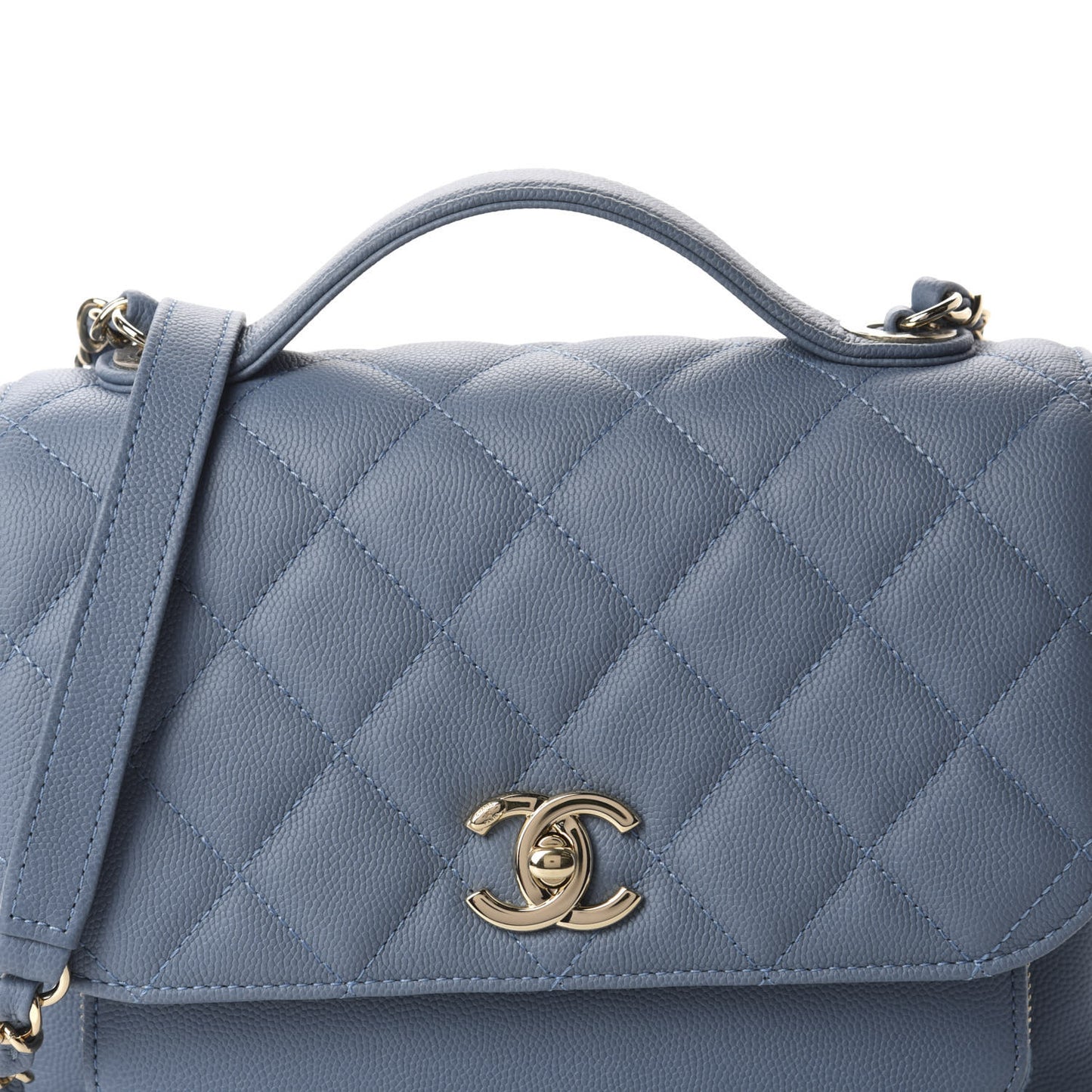 Caviar Quilted Medium Business Affinity Flap Blue