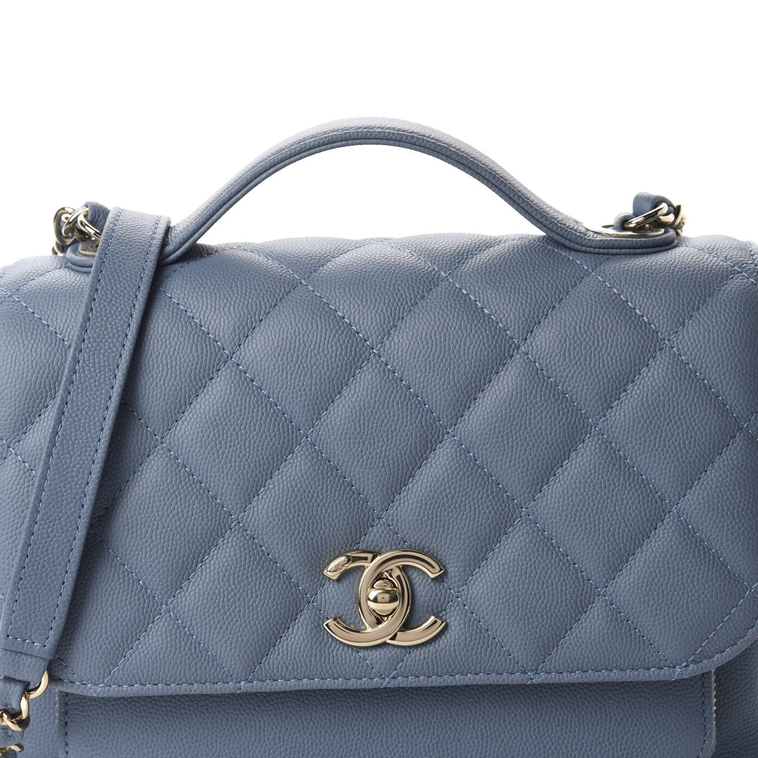 Chanel Caviar Quilted Medium Business Affinity Flap Blue 10 of 11