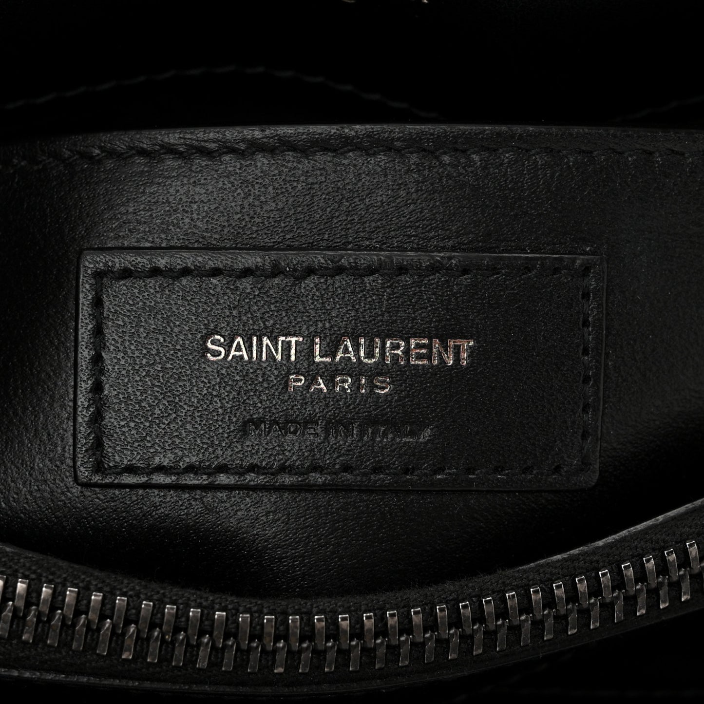 Calfskin Y Quilted Monogram Monochrome Small Loulou Chain Satchel Black