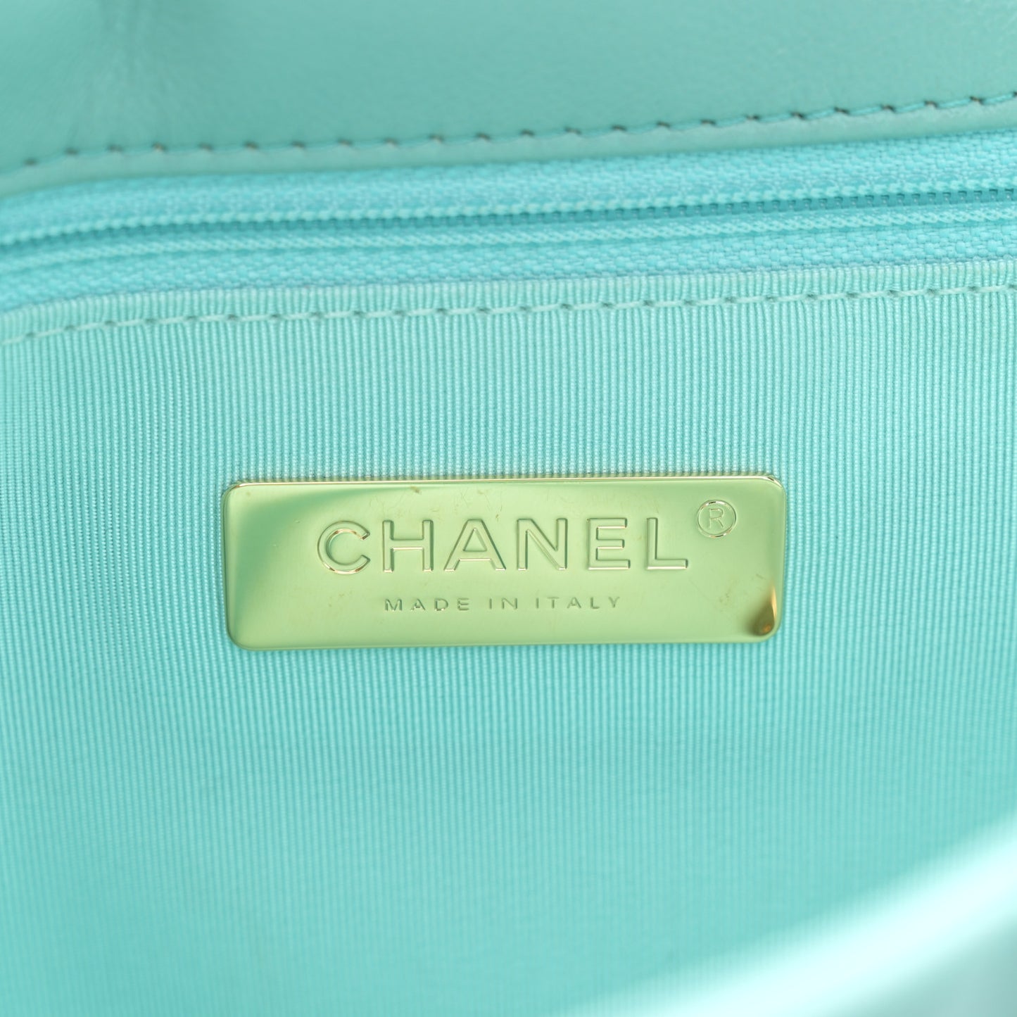 Shiny Lambskin Quilted Medium Chanel 19 Flap Light Blue