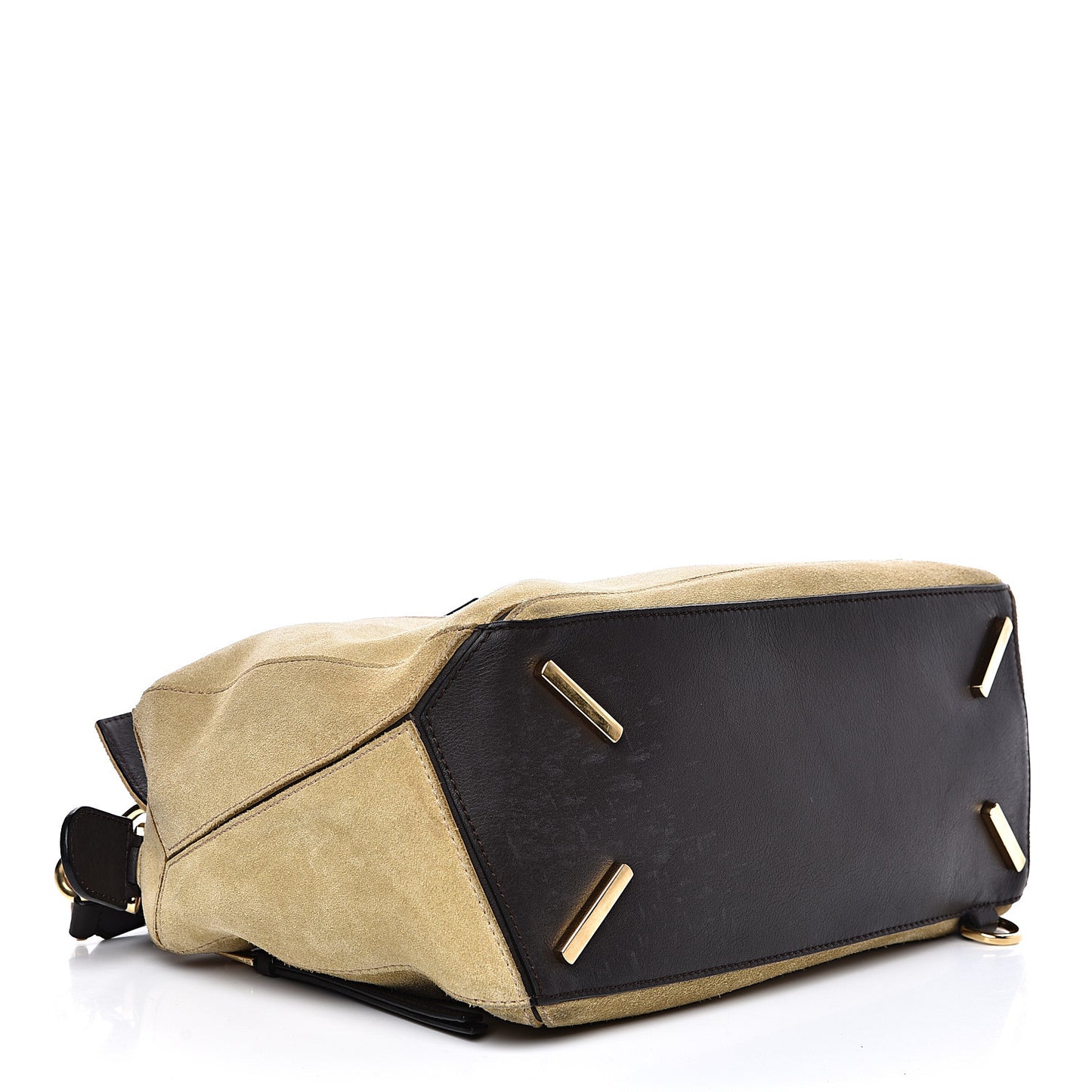 Suede Medium Puzzle Bag Gold
