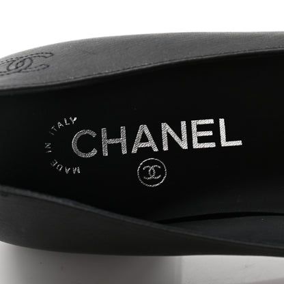 Chanel Buffalo Glitter Bow Ballerina Flats 38.5 Black 9 of 10