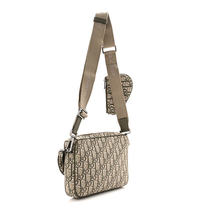 Christian Dior Oblique Saddle Triple Pouch Green 3 of 11