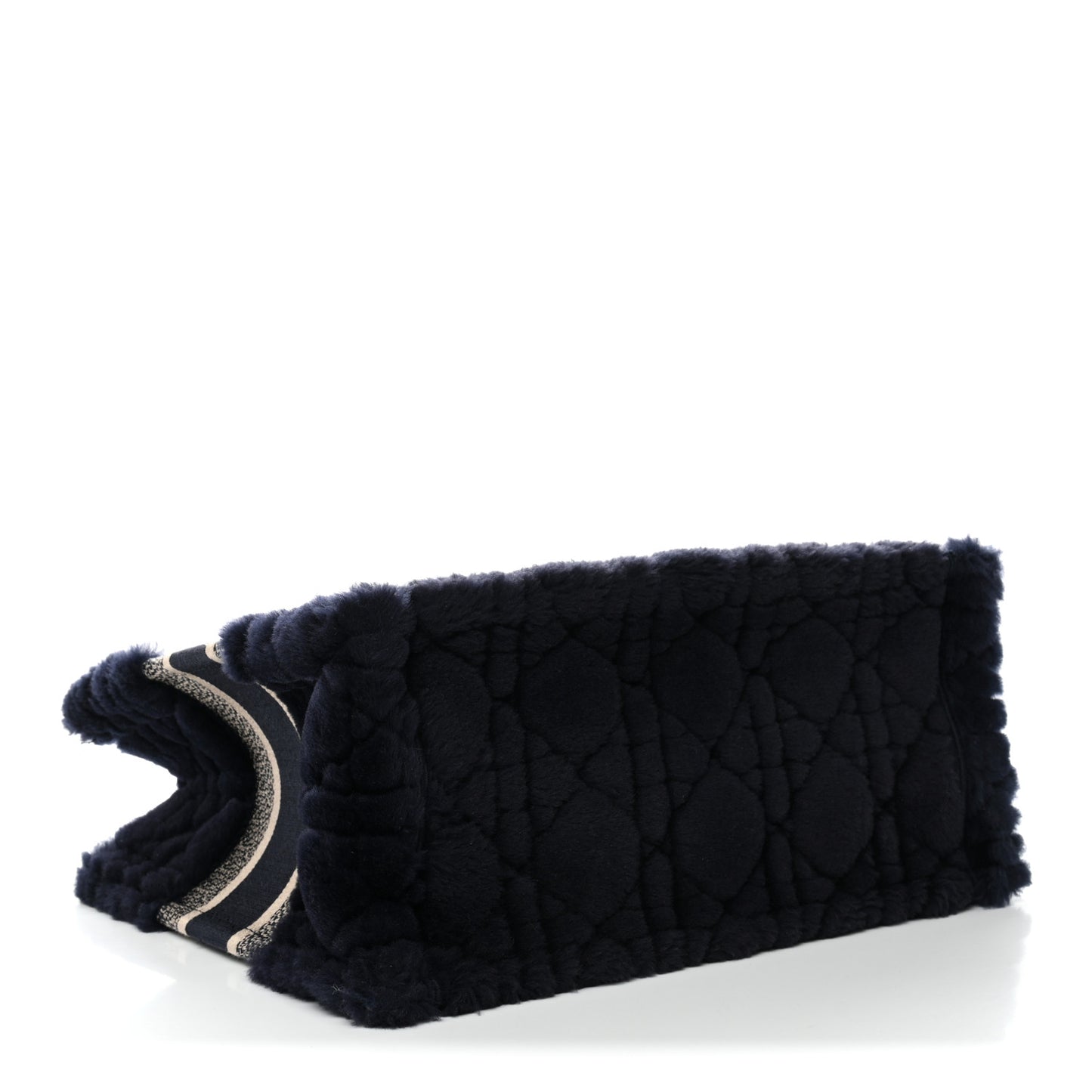 Shearling Cannage Medium Book Tote Deep Blue Natural