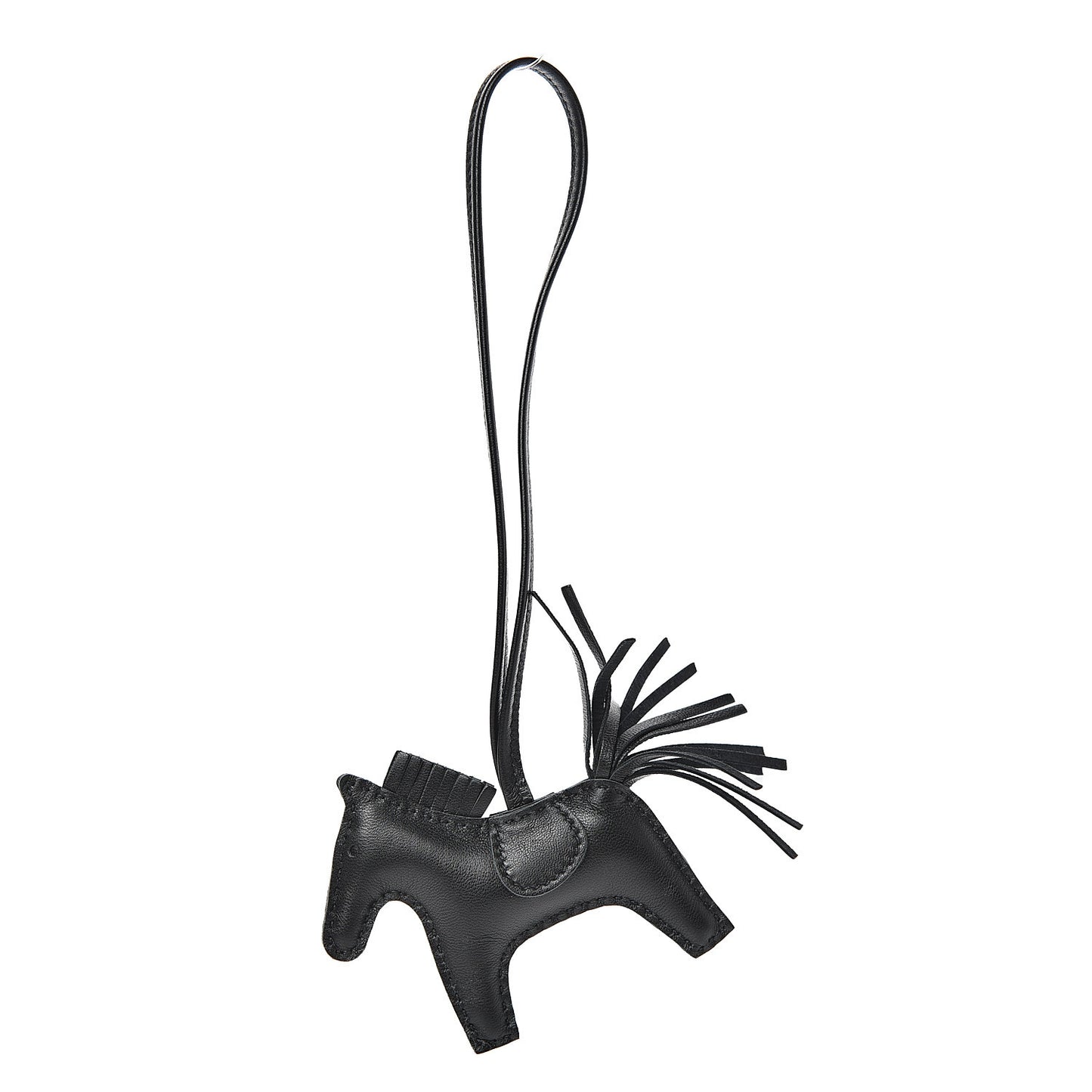 Milo Lambskin Grigri Rodeo Horse Bag Charm PM So Black