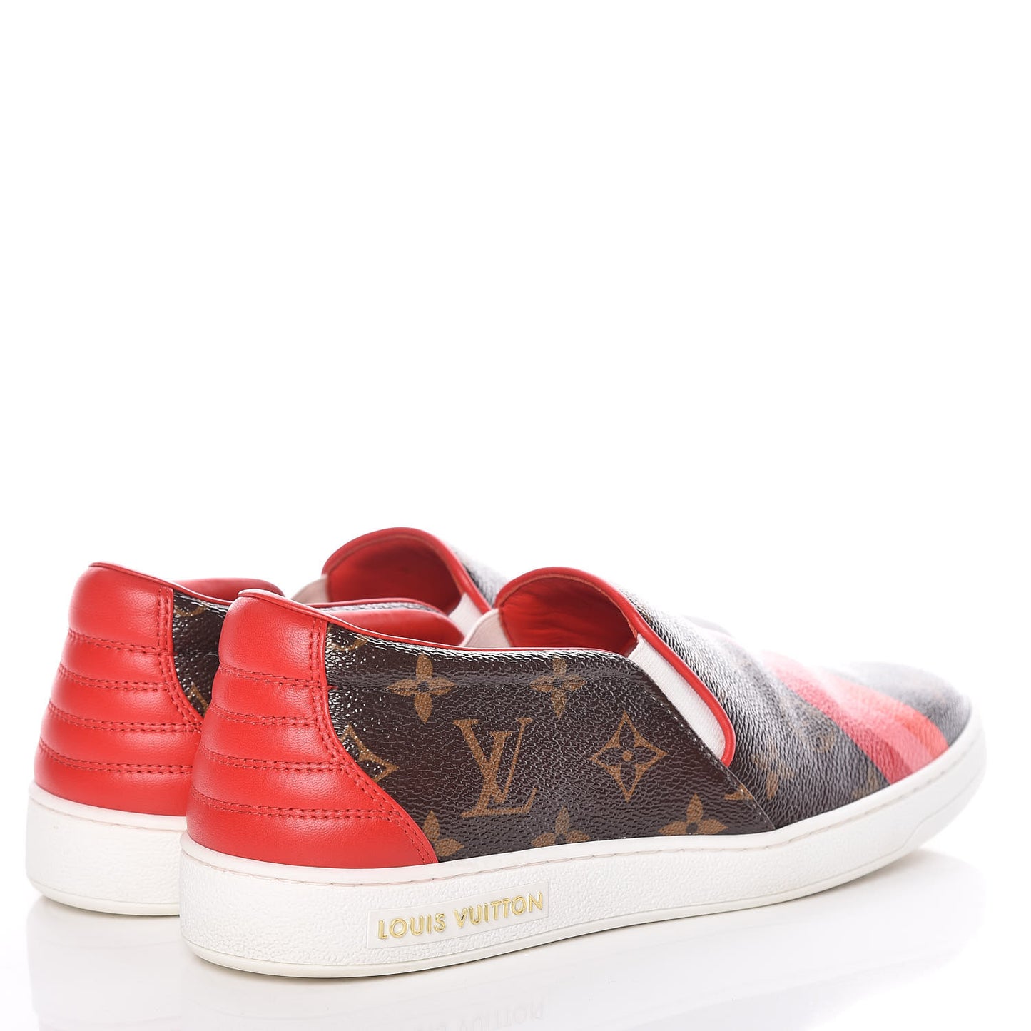Monogram Frontrow Slip On Sneakers 37.5 Rouge