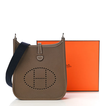 Hermes Taurillon Clemence Amazone Evelyne TPM Etoupe Bleu Indigo 10 of 10
