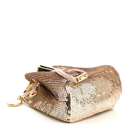 Prada Sequin Satin Triangle Logo Mini Pouch Cammeo 4 of 10