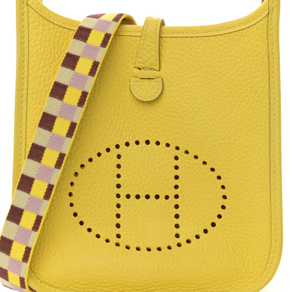 Hermes Taurillon Clemence Quadrille Evelyne TPM Lime Citron Rouge H Mauve Sylvestre Lime Citron 8 of 10