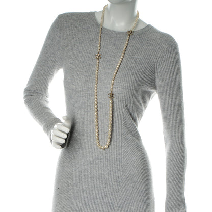 Chanel Graduated Pearl Crystal CC Long Necklace Black Gold 2 of 4