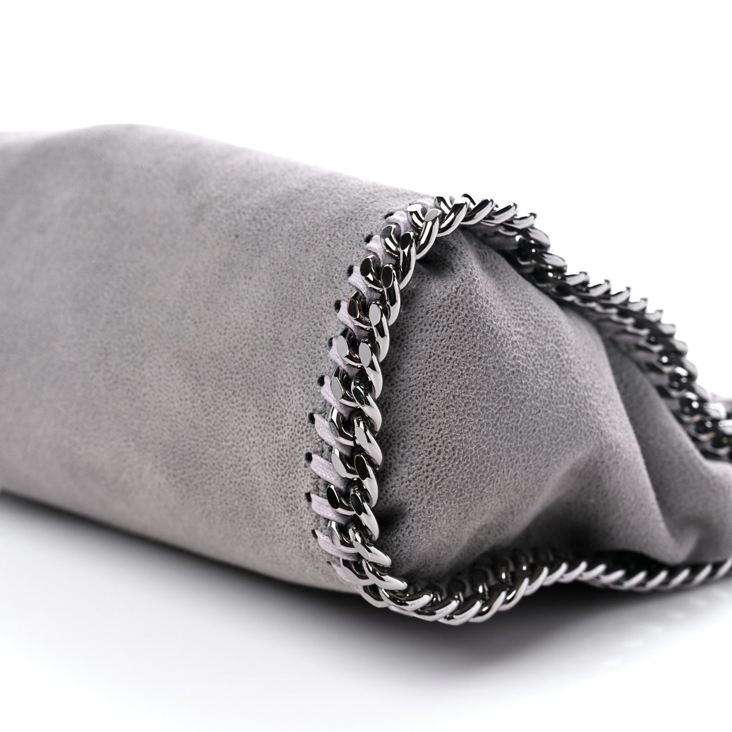 Shaggy Deer Mini Falabella Fold Over Tote Light Grey