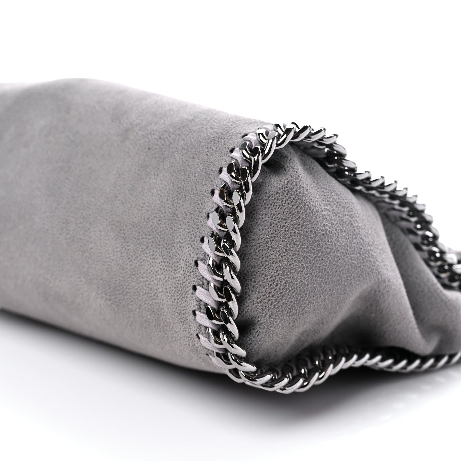 Stella McCartney Shaggy Deer Mini Falabella Fold Over Tote Light Grey 8 of 8