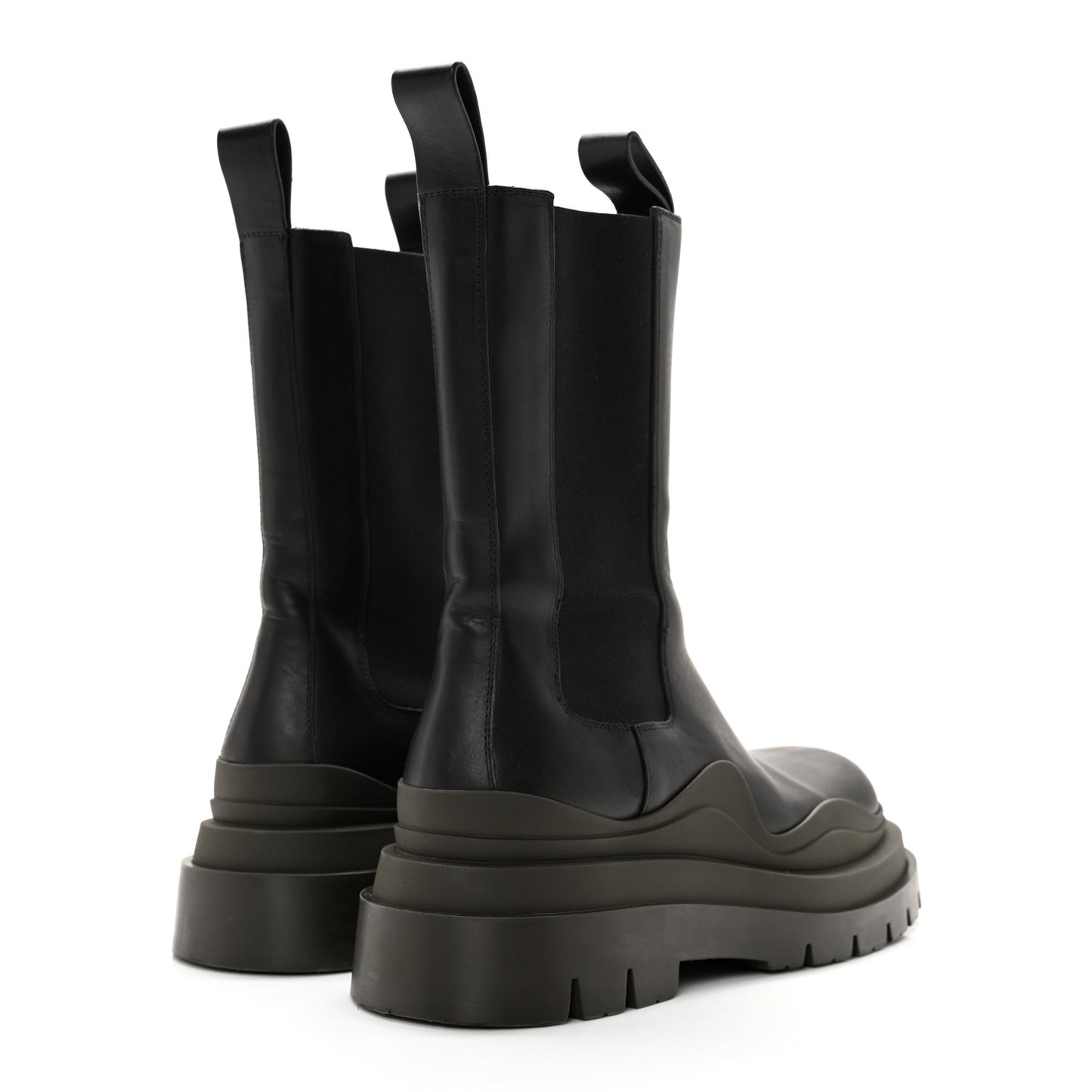 Calfskin The Tire Chelsea Boots 38 Black Camping