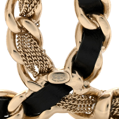 Chanel Metal Chain French New Wave CC Brooch Black Gold 4 of 4