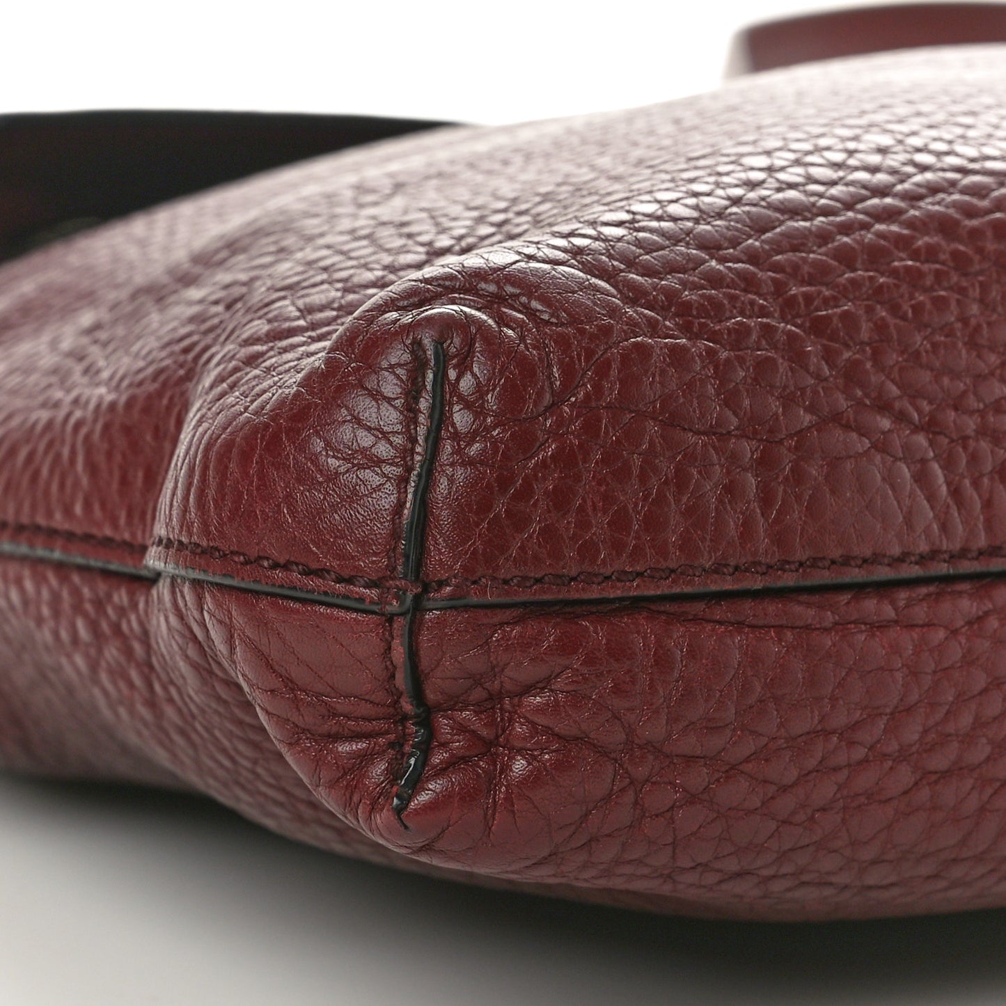 Pebbled Calfskin Medium Soho Messenger Bag Bordeaux