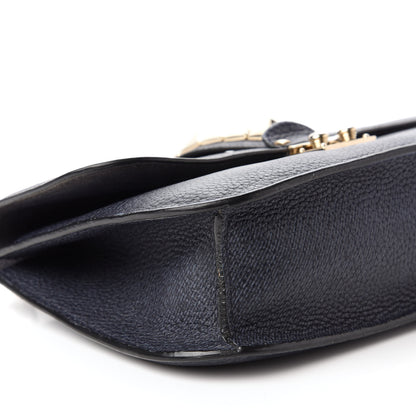 Valentino Garavani Pebbled Calfskin Medium Glam Lock Rockstud Flap Deep Denim 6 of 10