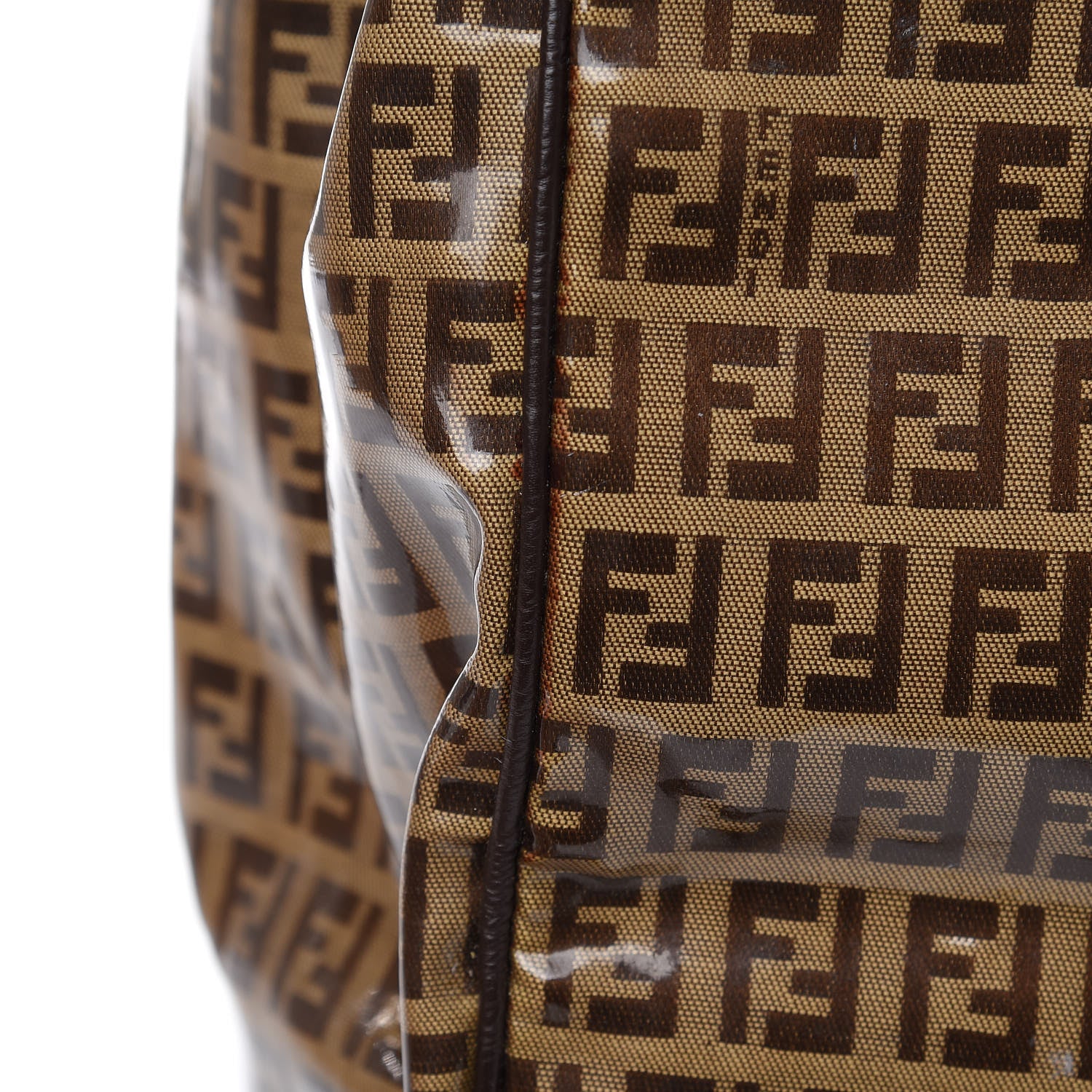 Fendi Vinyl Zucchino Large Tote Tobacco 12 of 16