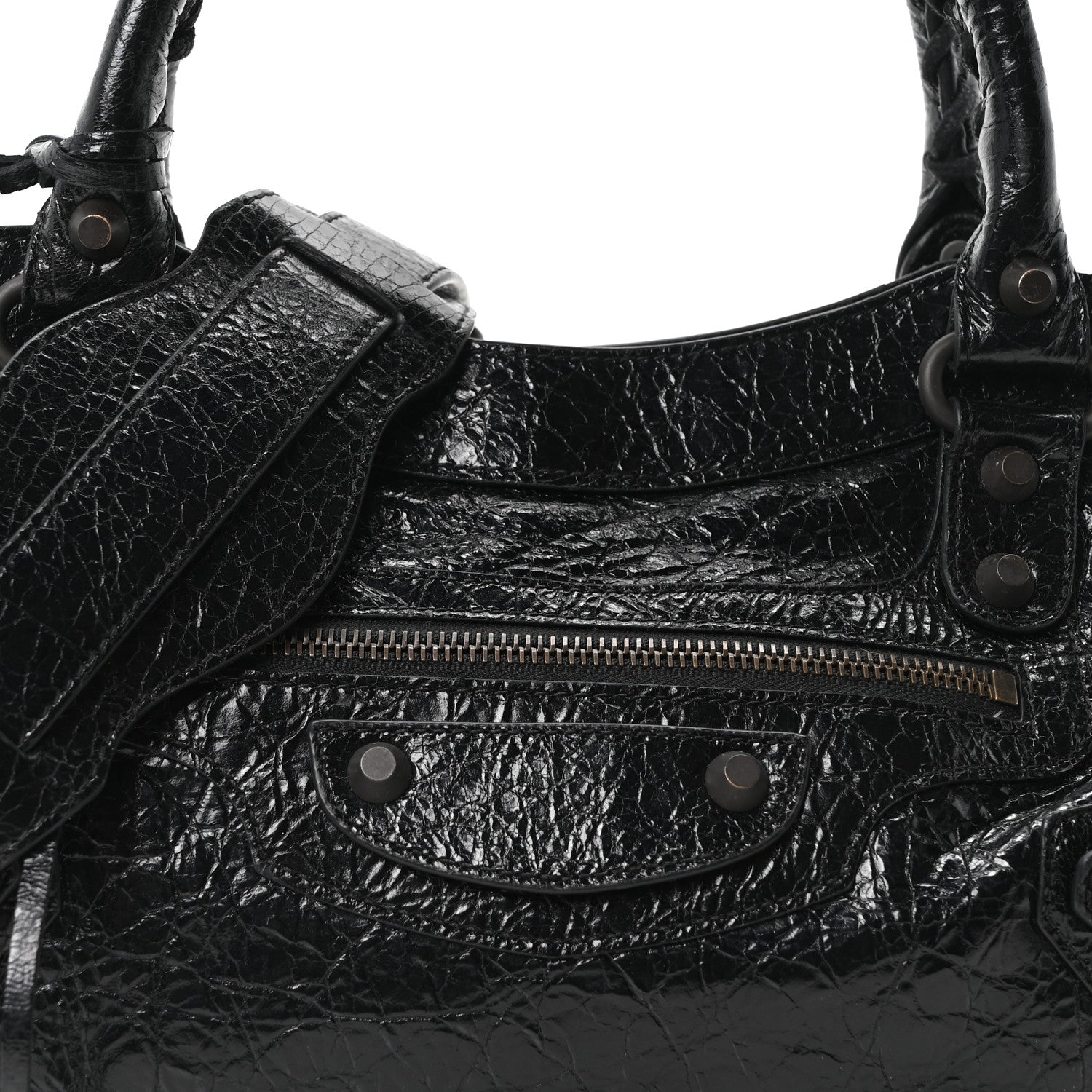 Balenciaga Agneau Arena Classic Hardware Le City First Bag Black 9 of 11