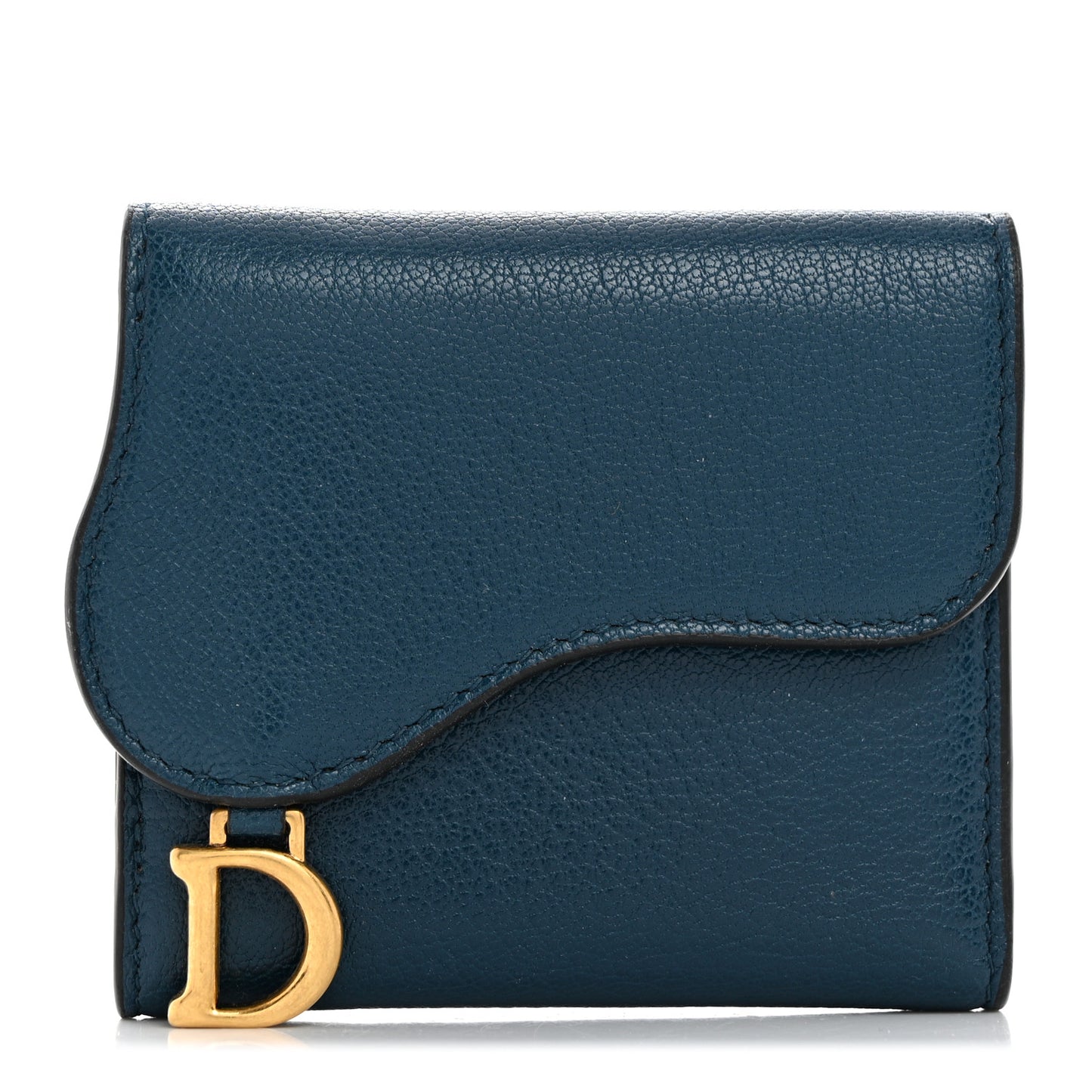 Goatskin Saddle Lotus Wallet Blue
