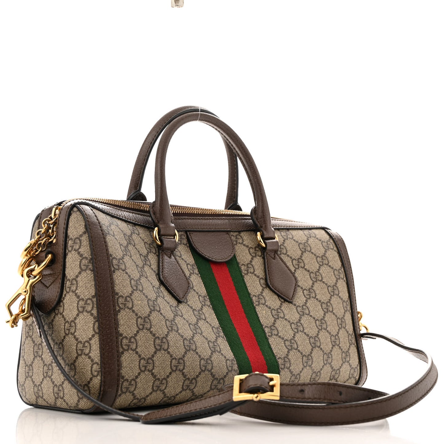 GG Supreme Monogram Web Medium Ophidia Boston  Beige Ebony New Acero
