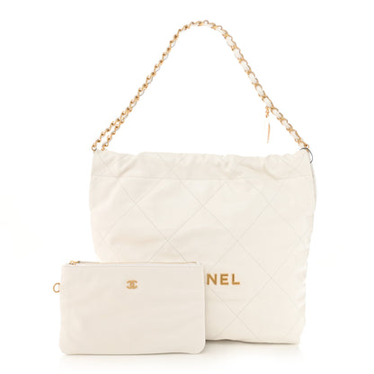 Chanel Shiny Calfskin Quilted Small Chanel 22 White 1 of 12