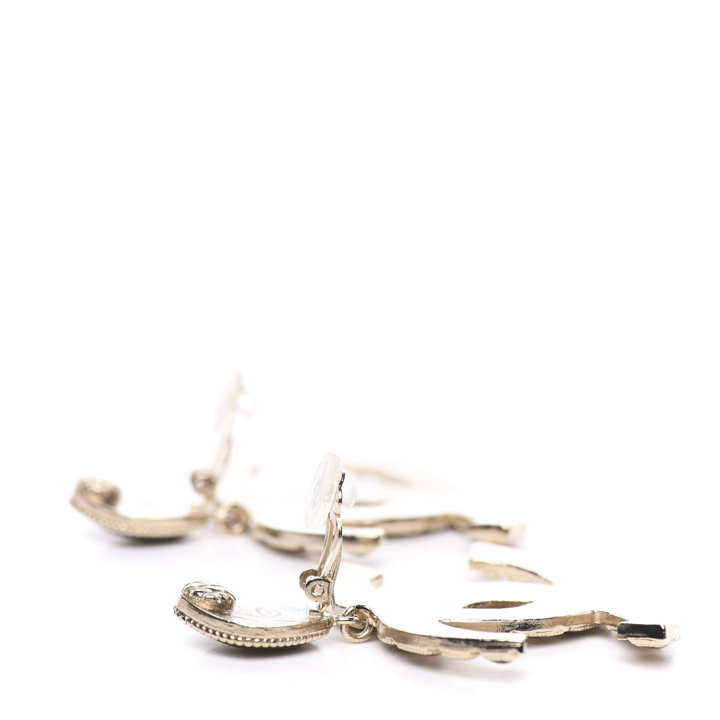 Metal Gripoix Along The Nile Clip On Earrings Gold Orange