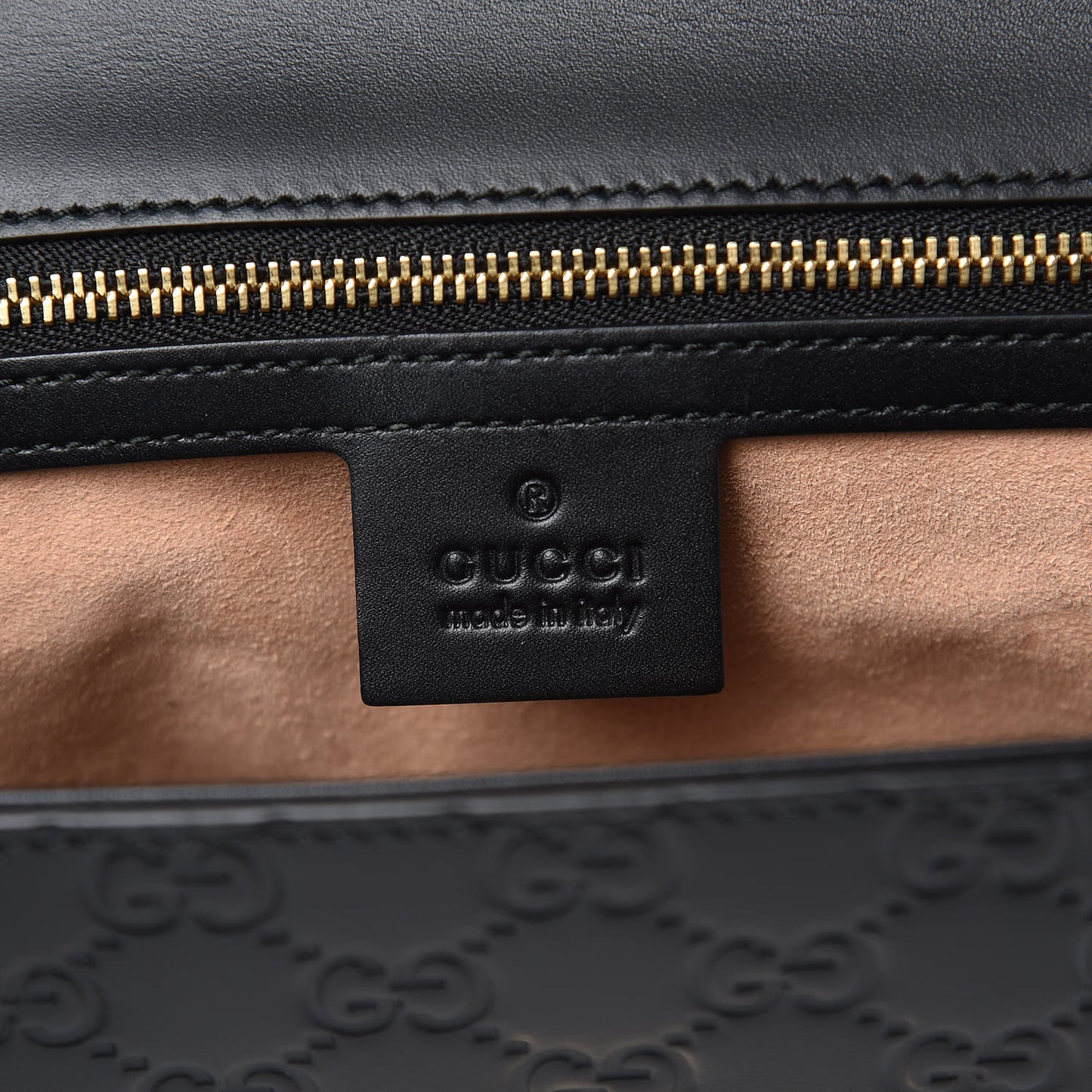 Guccissima Medium Padlock Shoulder Bag Black