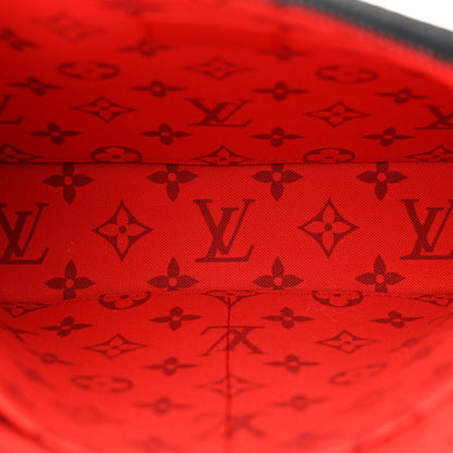 Louis Vuitton Monogram Pochette Voyage Souple Khaki Green Vermillion Red 5 of 10